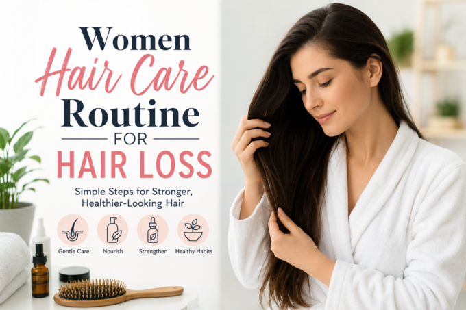Women hair care routine for hair loss