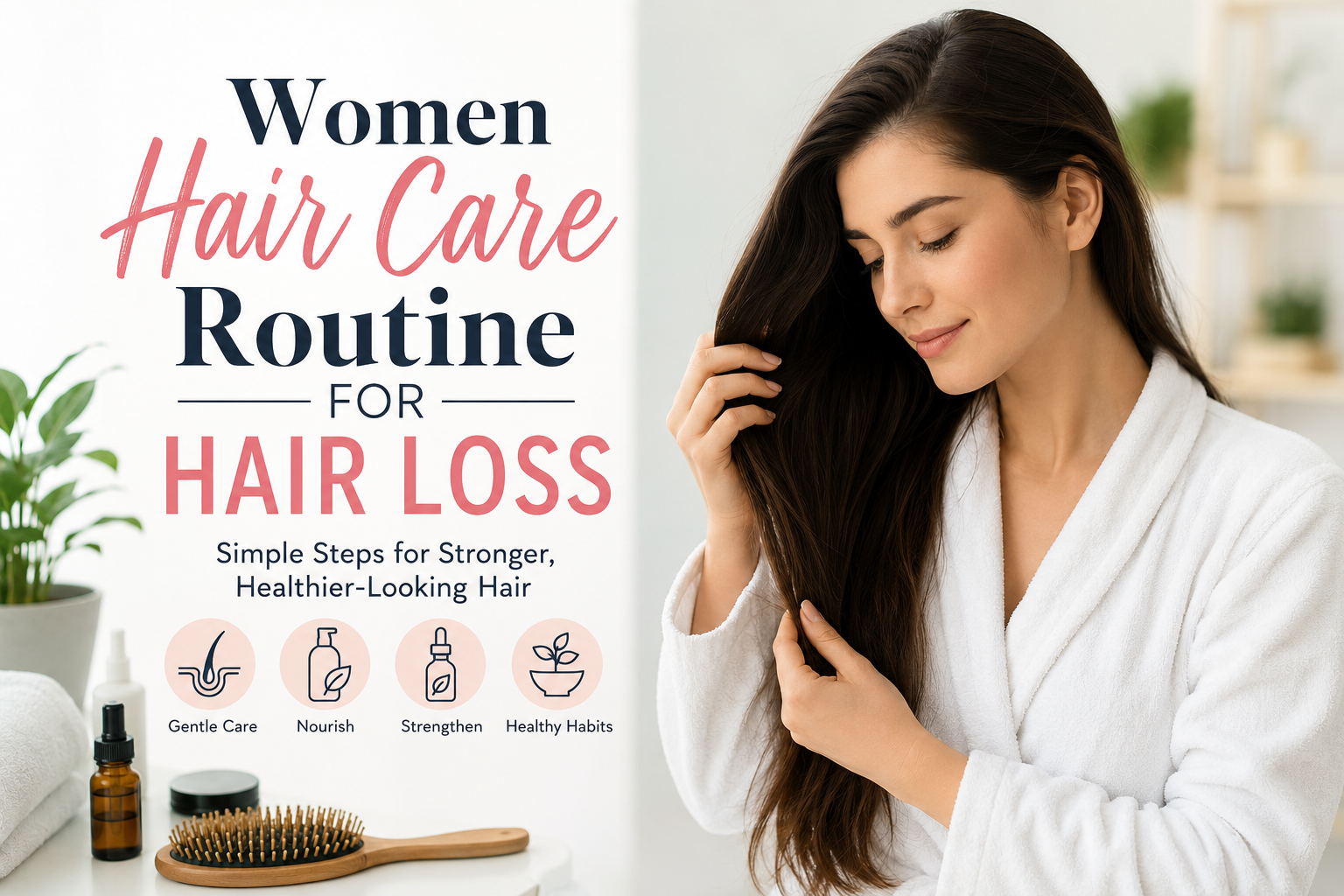 Women hair care routine for hair loss