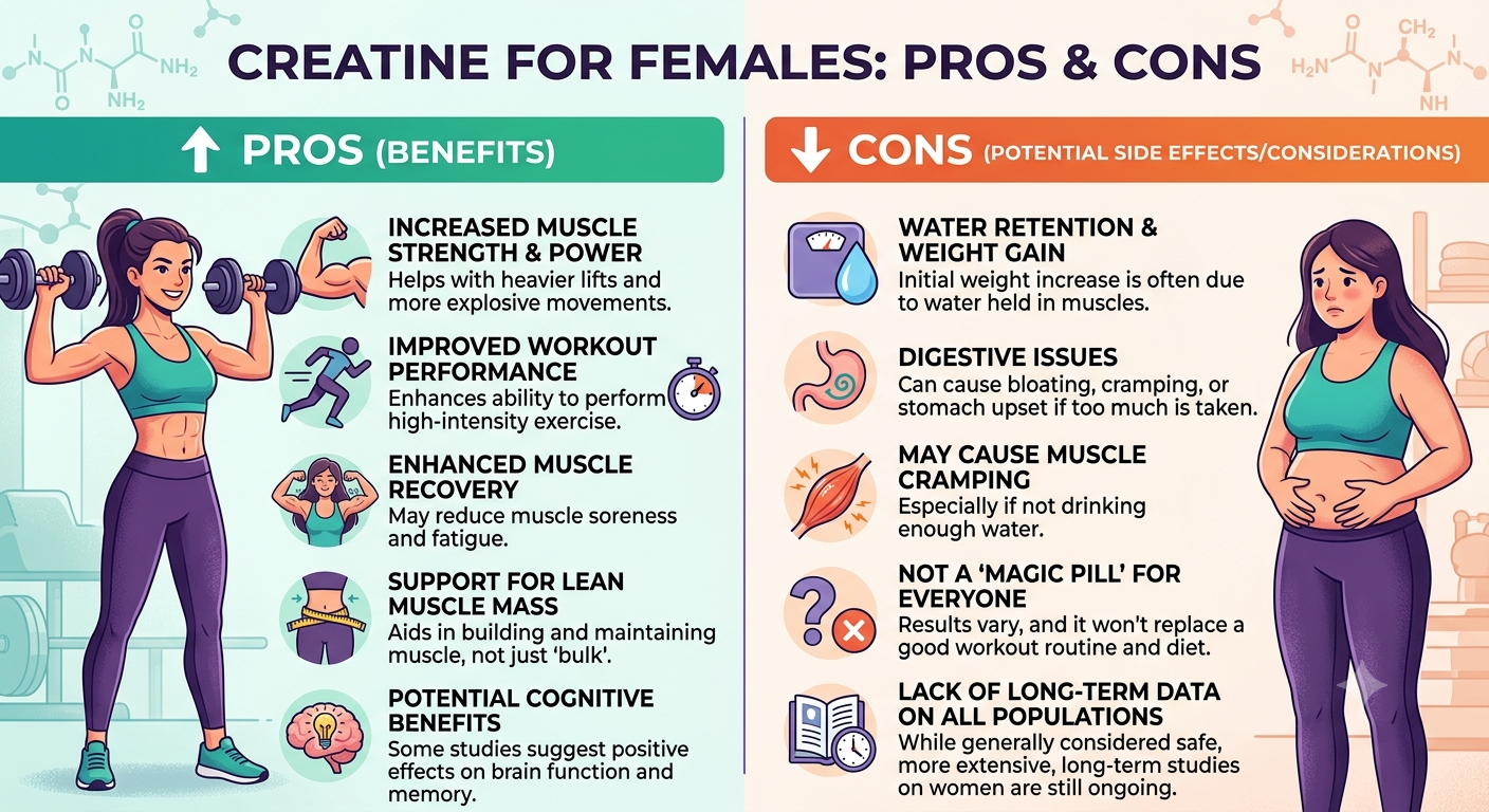pros and cons of creatine for females